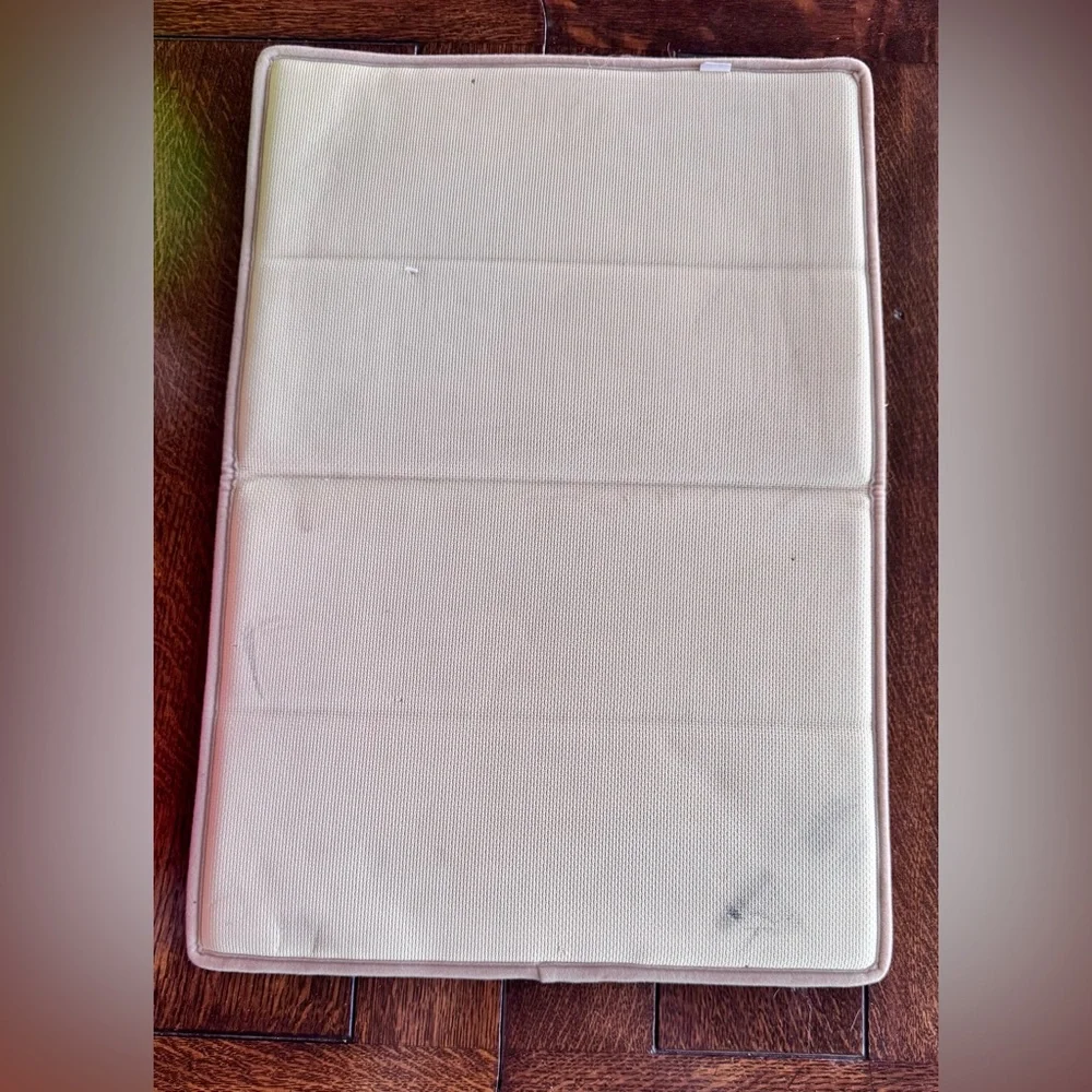 23” Microfiber Memory Foam Soft Tan Bath Mat Rug w Rubber Non-slip Back